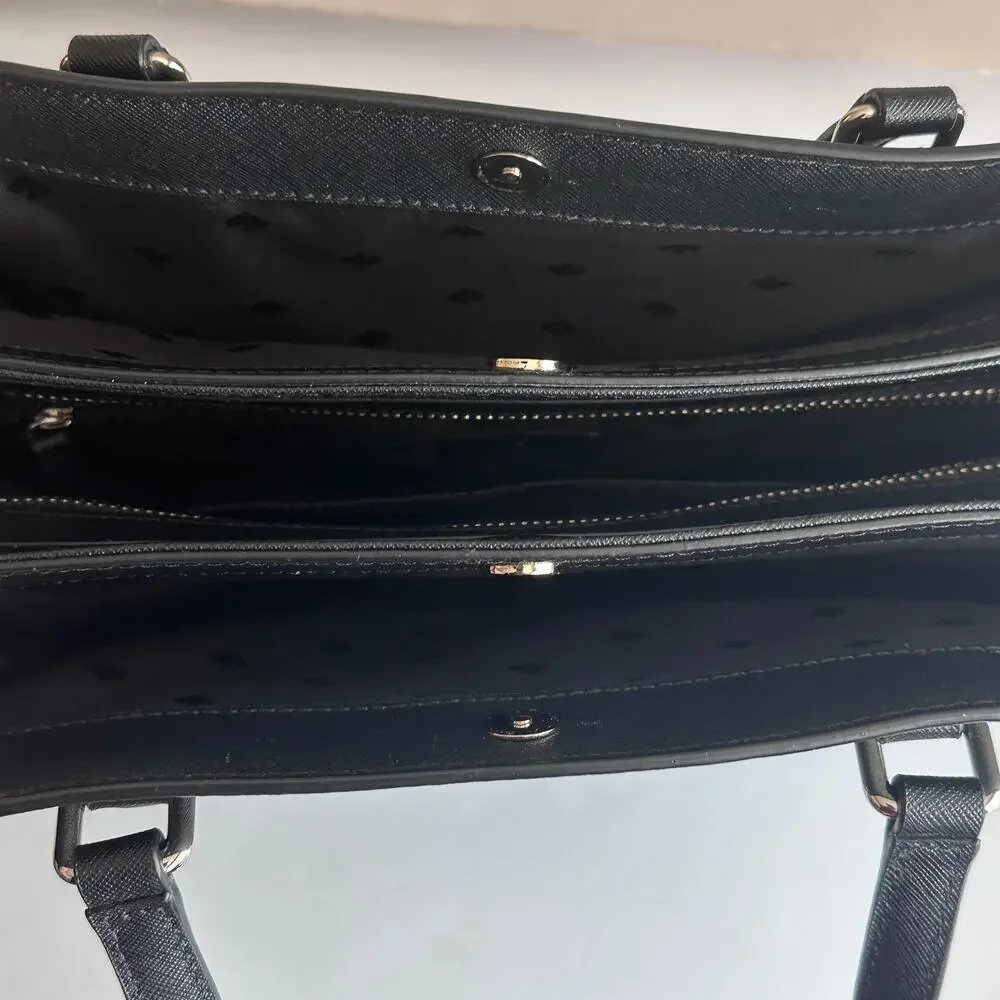 Kate Spade Reese Satchel Black Leather Purse Handbag Crossbody Laurel Way Bag